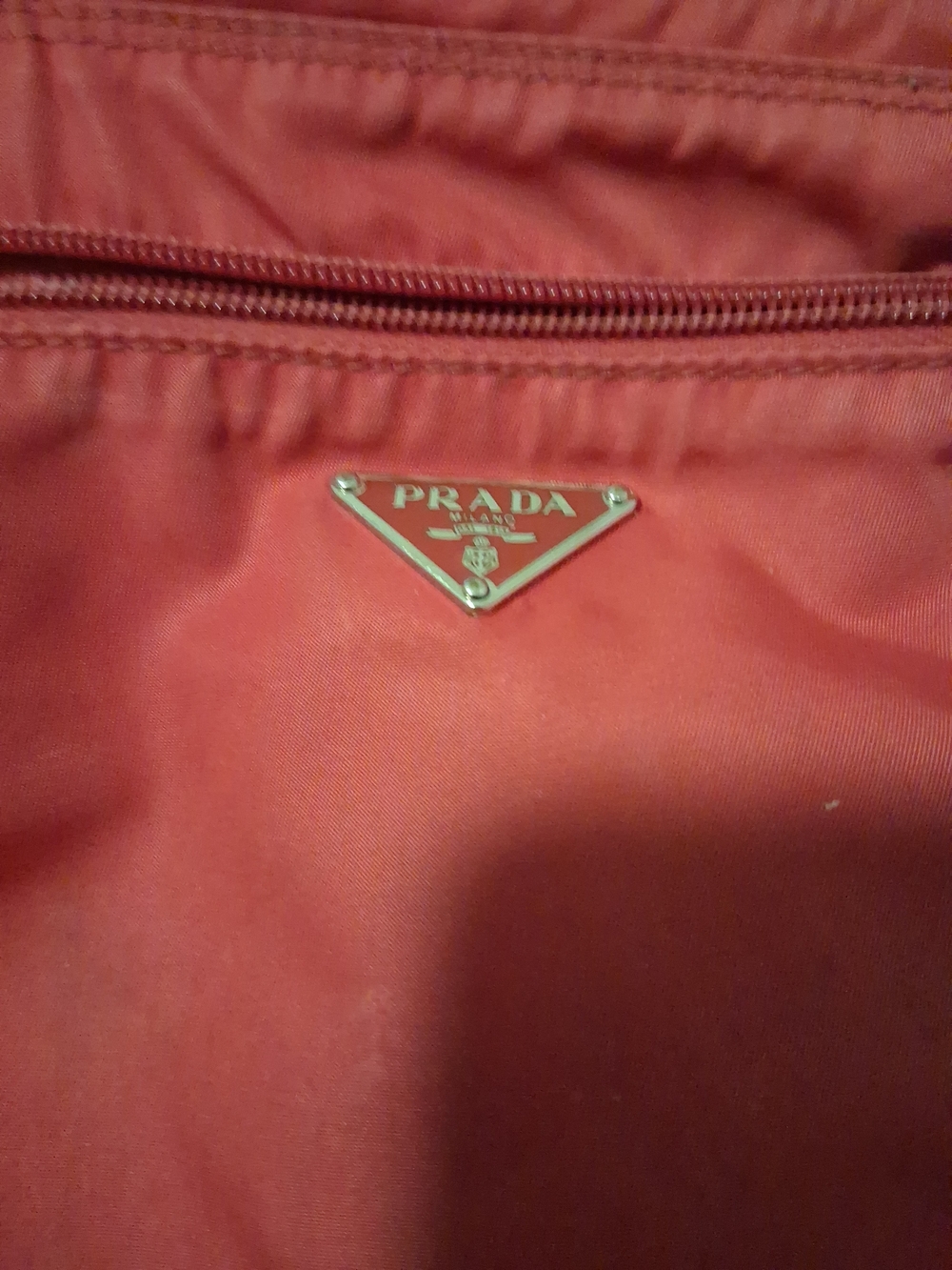 Prada Women’s Red Nylon Tote Bag - Iconic Triangle Logo